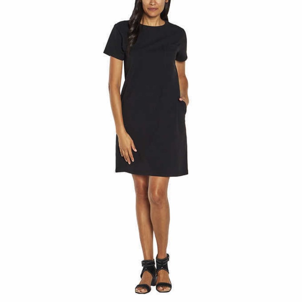 NWT Banana Republic Women's Short Sleeve T-Shirt Dress Black Size XL $60 JK669